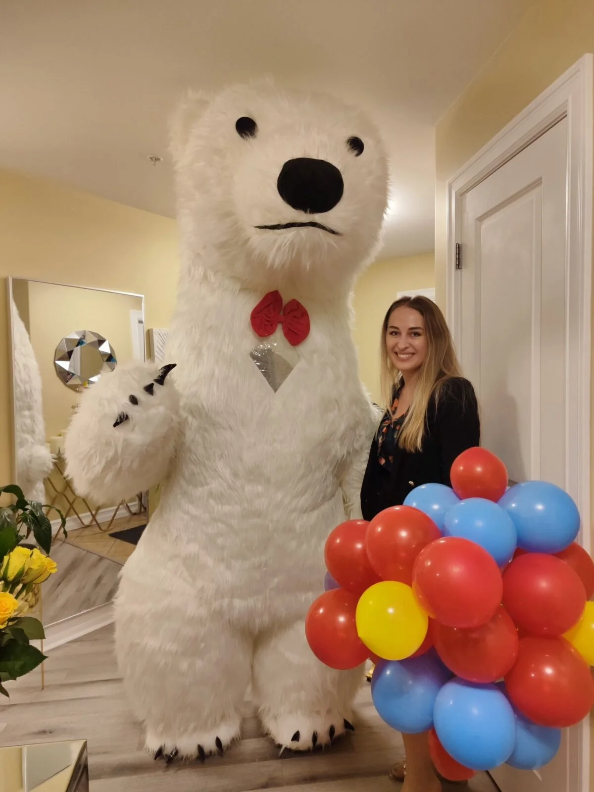 Giant bear on express congratulation in Halifax