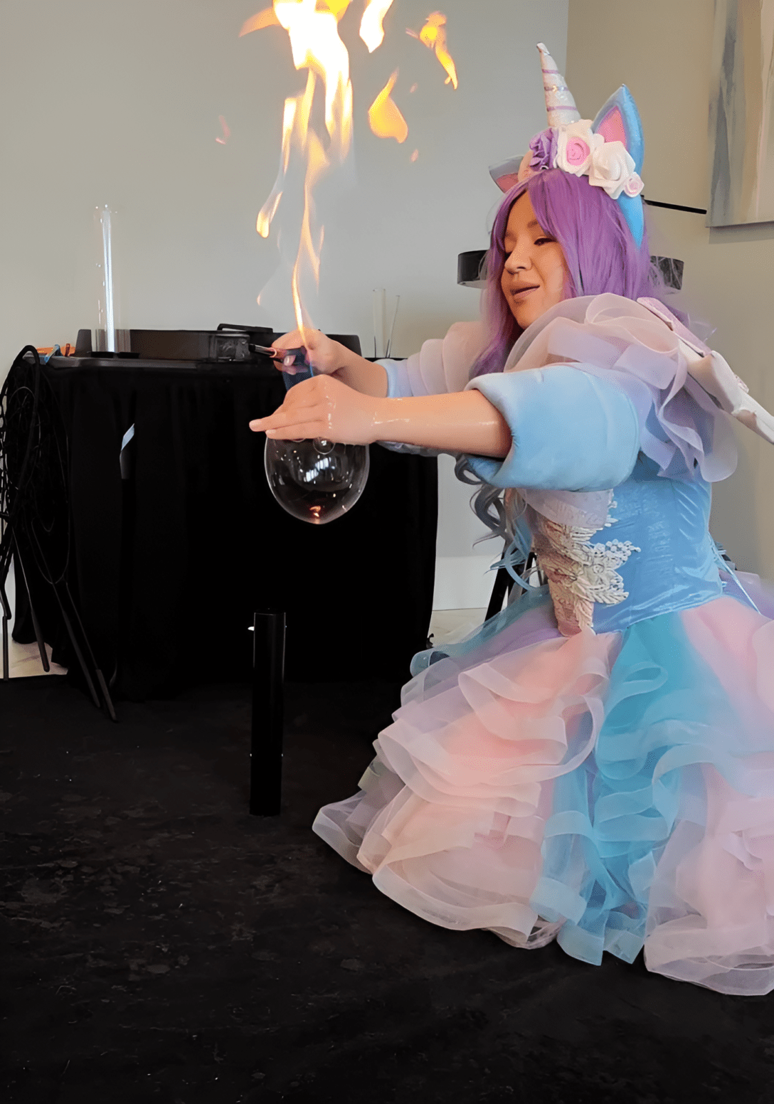 fire bubbles in Halifax kids party