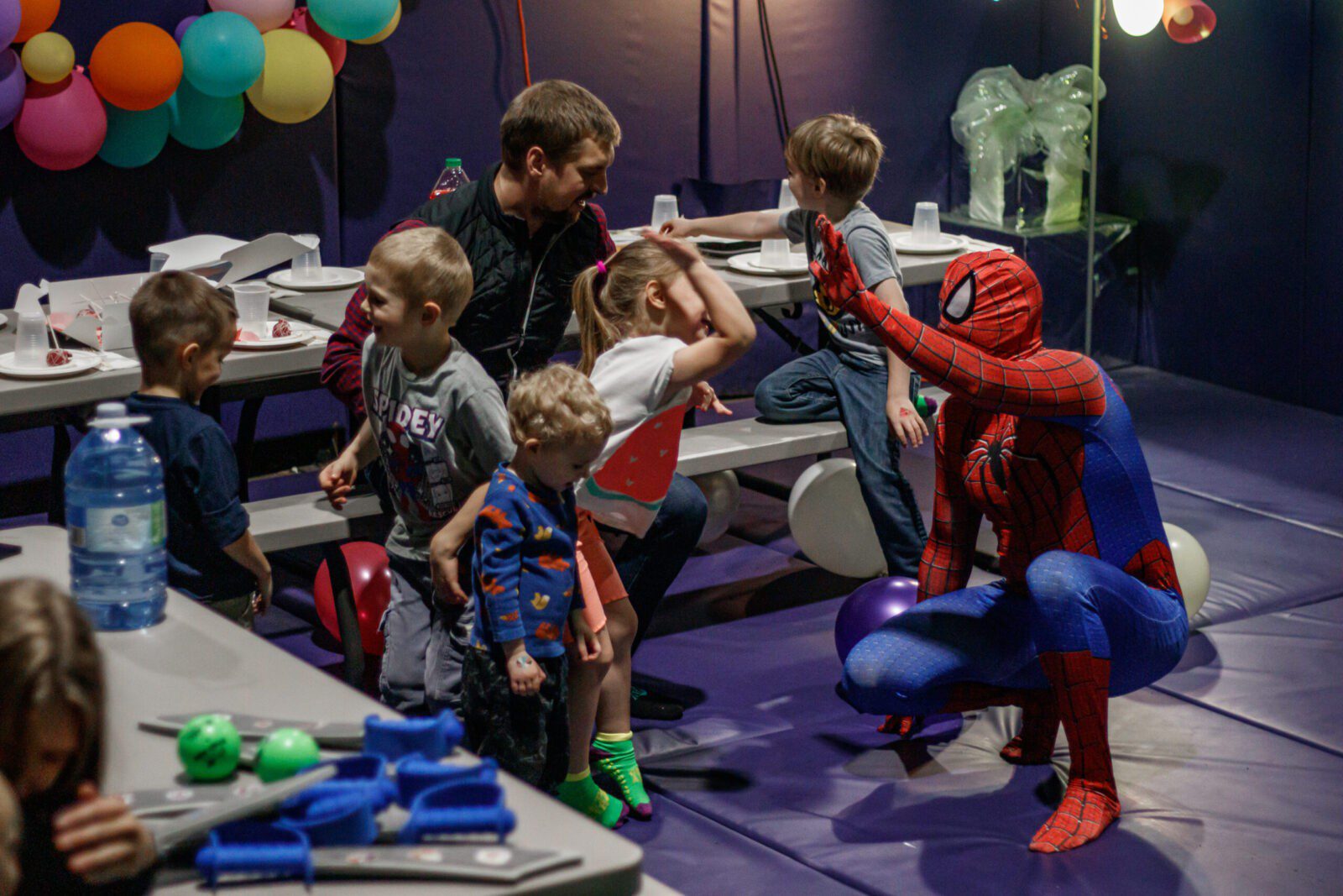 Spiderman with kids in Halifax