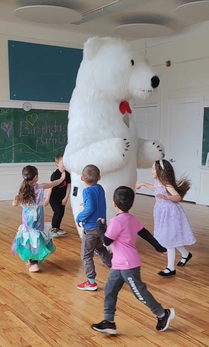 Kids with giant bear party Halifax