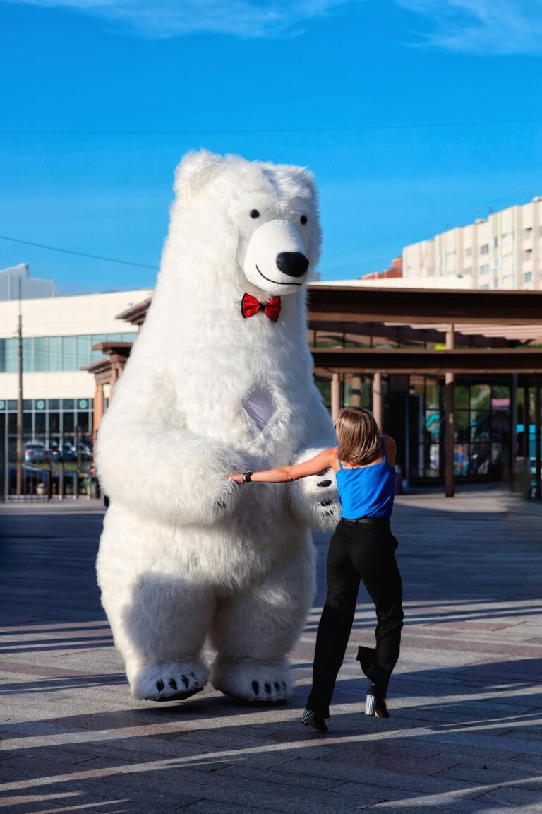 dancing with giant bear kids birthday party