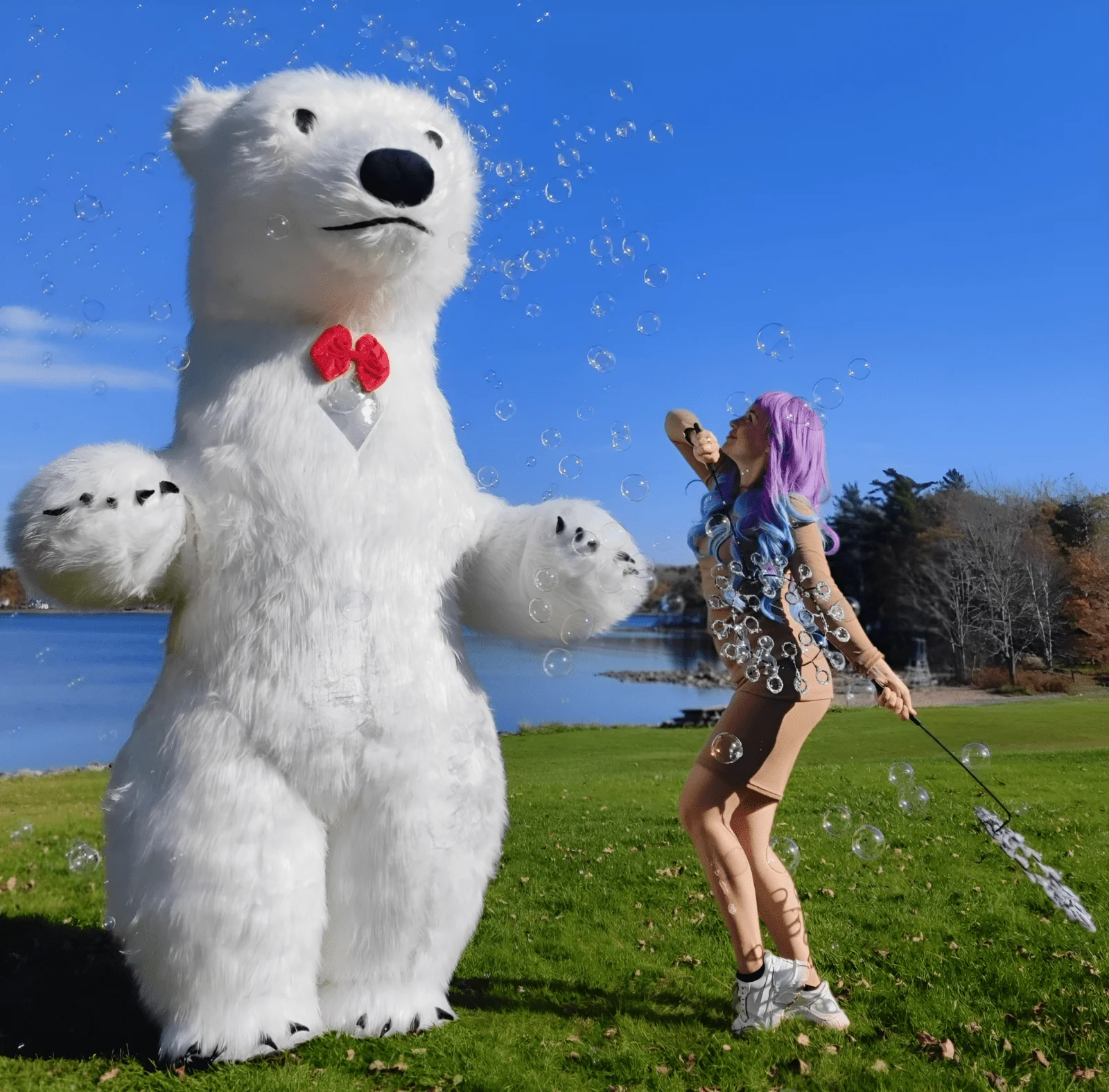 Giant bear bubble show Halifax party