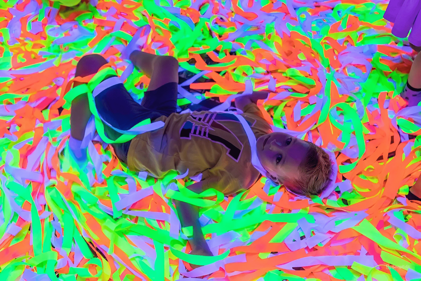 Kids with neon ribbons in Halifax